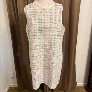 CeCe Cream Multicolor Tweed Mini Dress